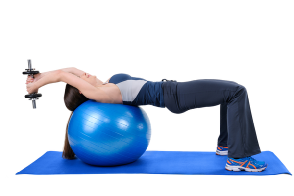 Dumbbell Pullover with a Stability Ball