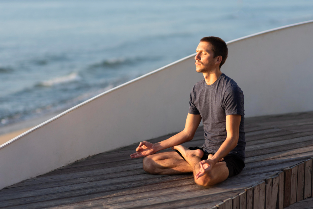 A Man Doing His Mindfulness Routine