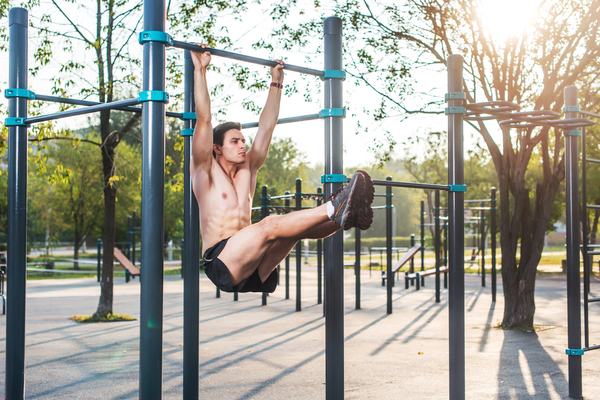 Hanging Leg Raises on Monkey Bars