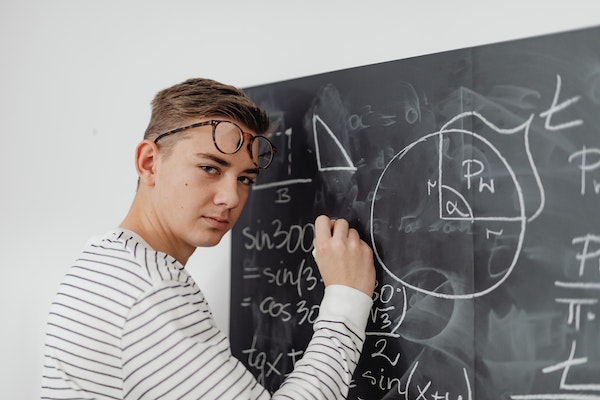 A Man Solving Maths