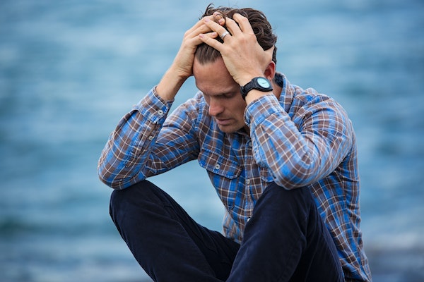 A Stress Man Having Mental Breakdown 
