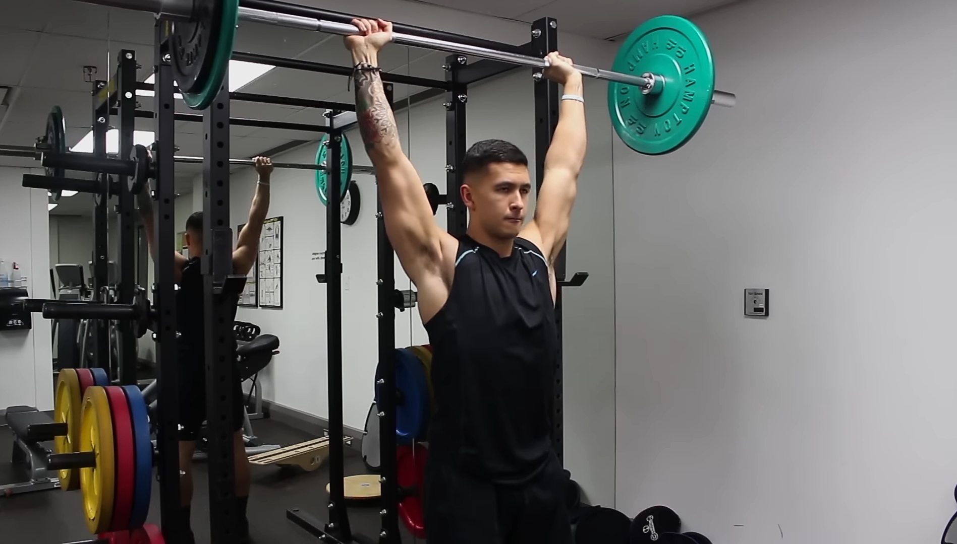 A Man Doing Overhead Press