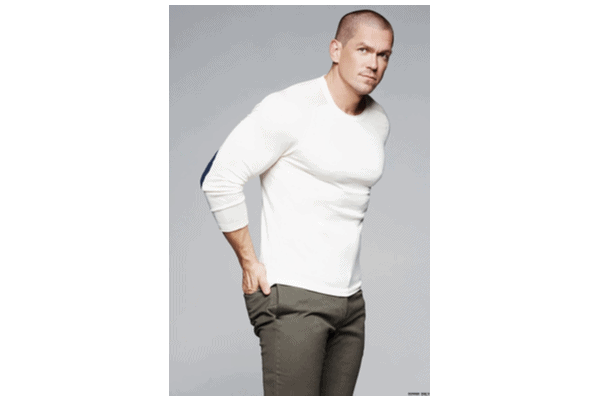 Steve Howey looking buff and tough for a Shameless promo shoot