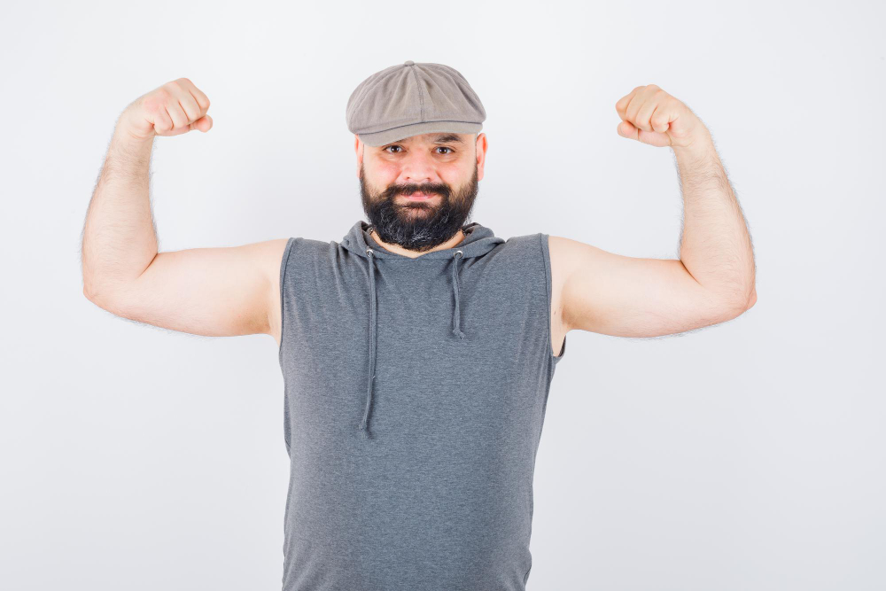 A Man Being Proud Of His Progress